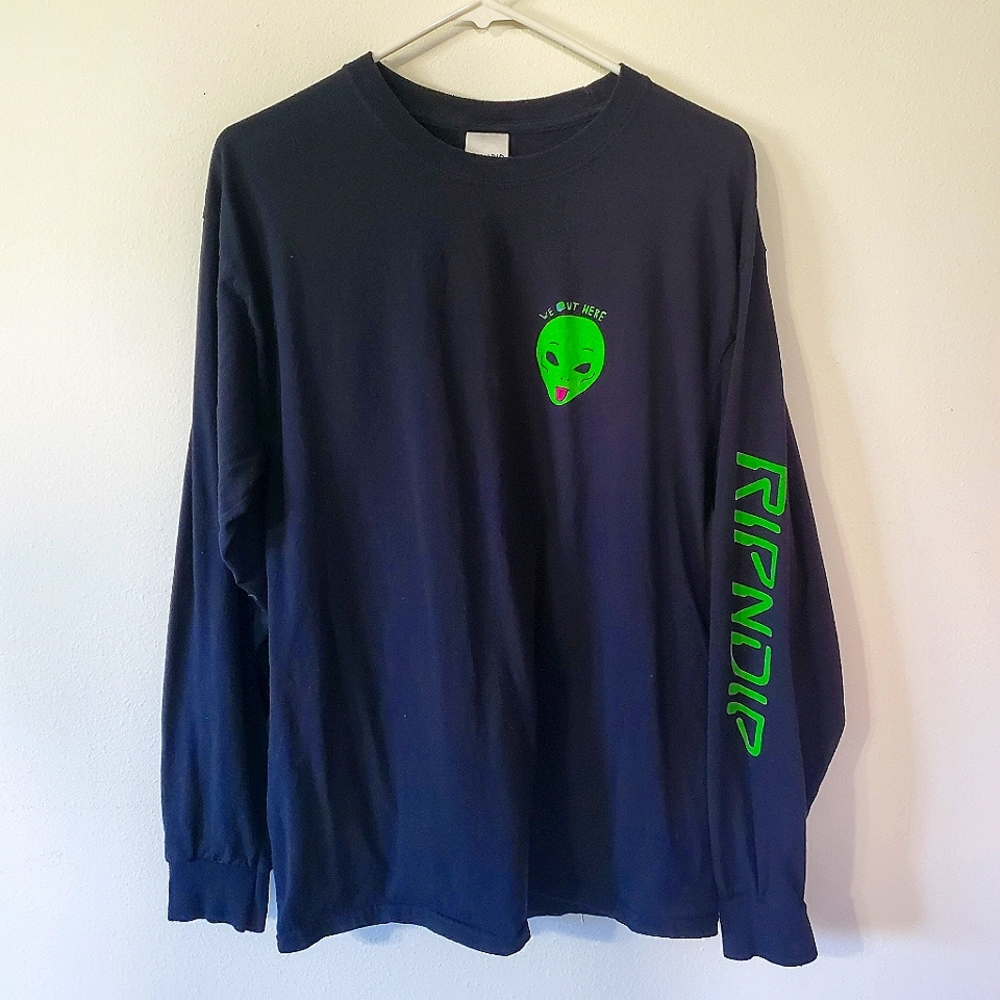 RIPNDIP We Out Here Alien Long Sleeve Mens L Shirt